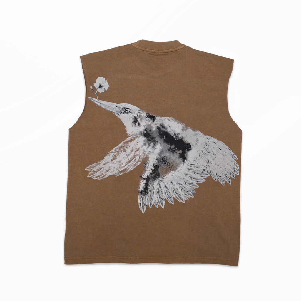 FTG oversized acid washed sleeveless t-shirt