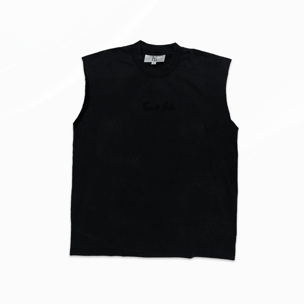 FTG oversized acid washed sleeveless t-shirt