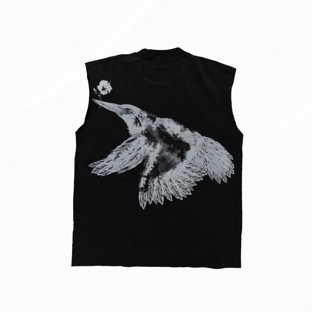 FTG oversized acid washed sleeveless t-shirt