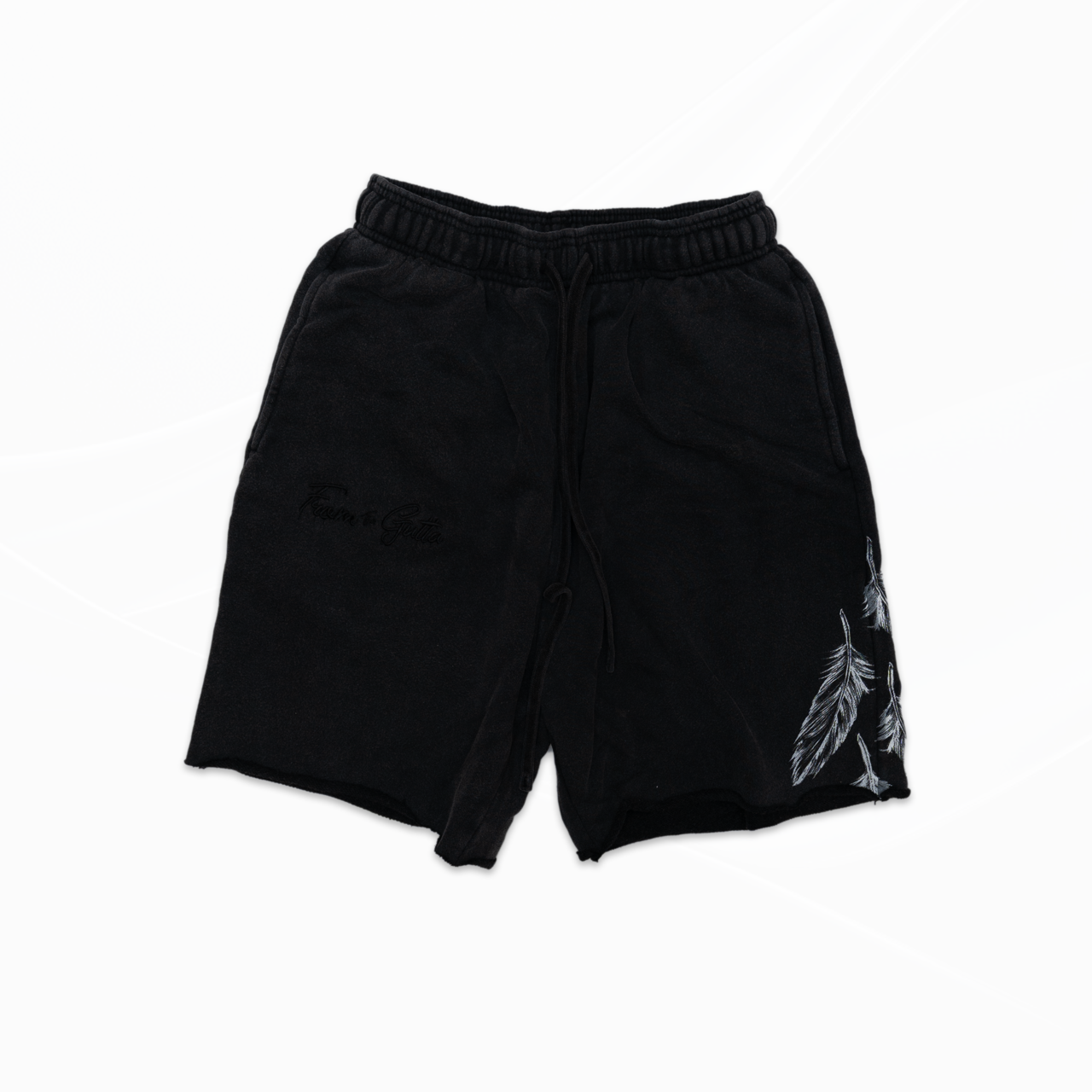 FTG raw edge acid washed shorts