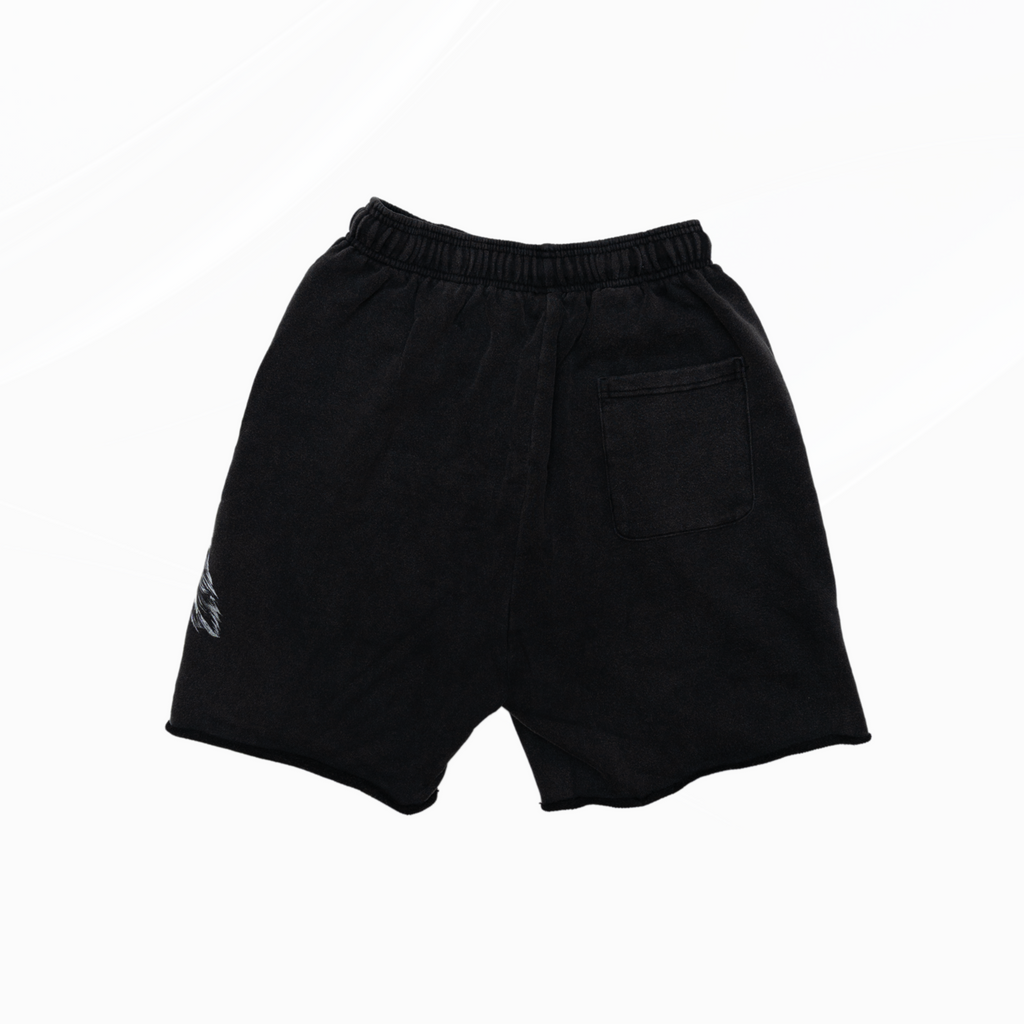 FTG raw edge acid washed shorts
