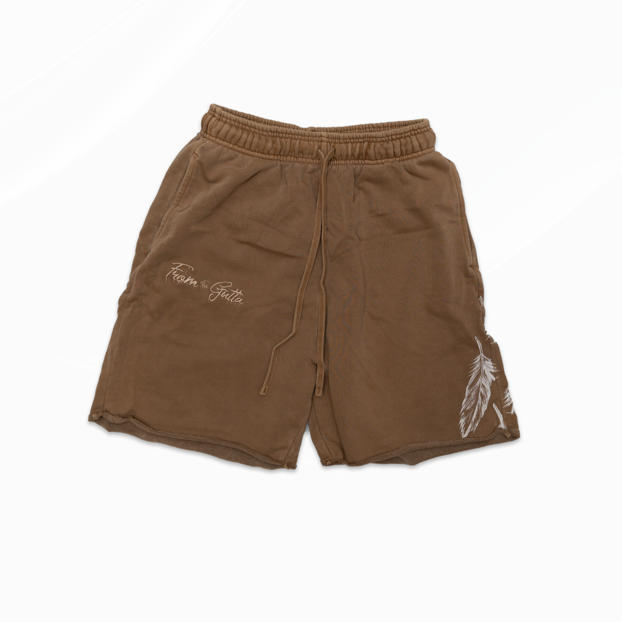 FTG raw edge acid washed shorts