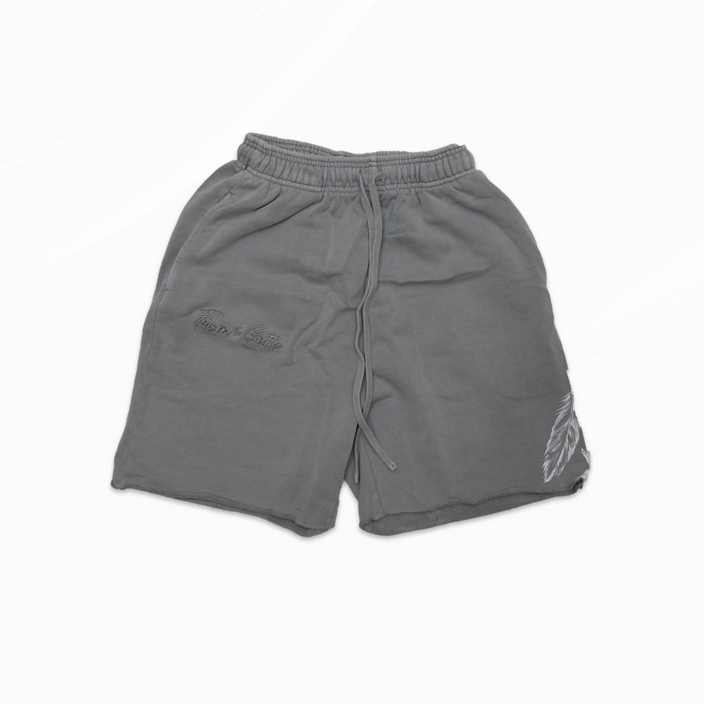 FTG raw edge acid washed shorts