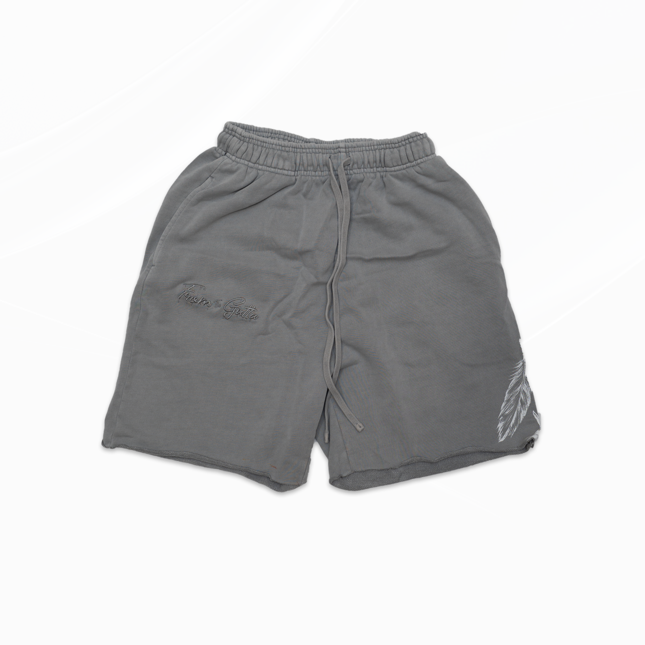 FTG raw edge acid washed shorts